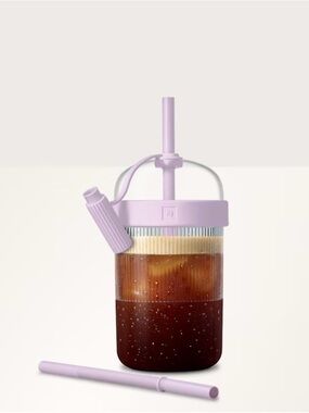 Lavender Iced Tumbler w/Extra Straw
